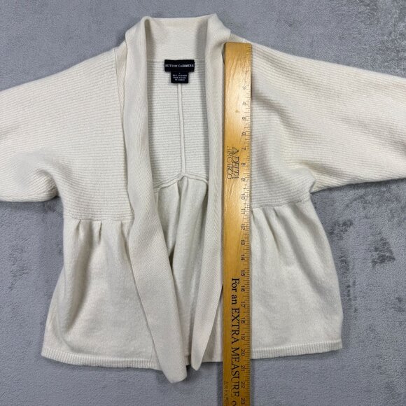 Sutton Cashmere Cardigan Ivory Open Front Soft Luxury Jacket Soft Girl Coquette - Picture 8 of 8